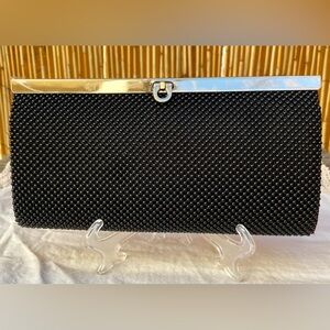 La Regale black beaded clutch